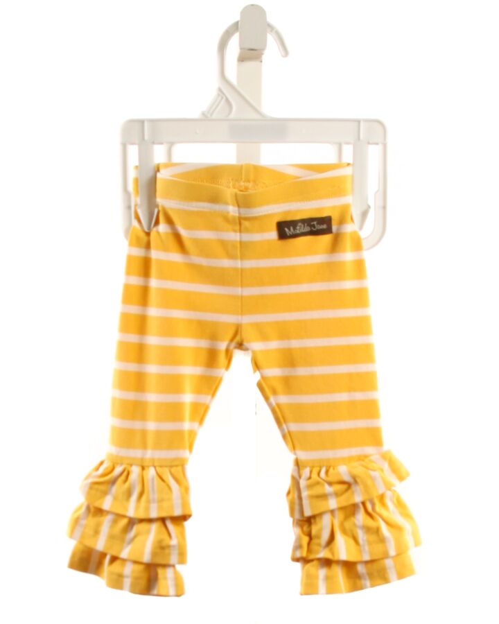 MATILDA JANE  YELLOW  STRIPED  LEGGINGS WITH RUFFLE