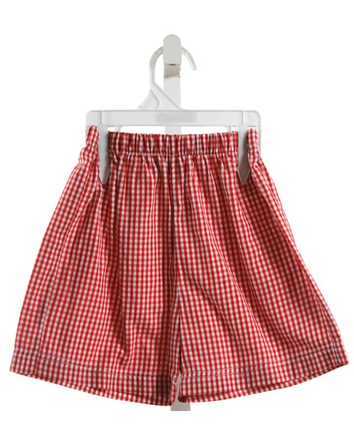 VELANI  RED  GINGHAM  SHORTS