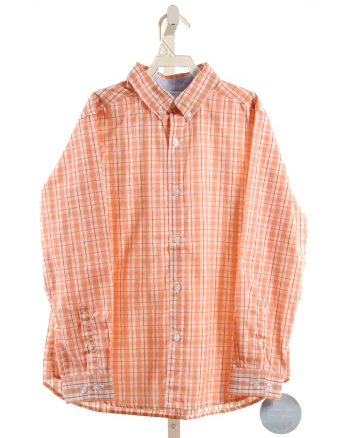 LITTLE ENGLISH  ORANGE  PLAID  DRESS SHIRT