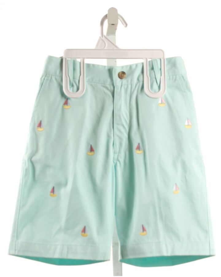 THE BEAUFORT BONNET COMPANY  AQUA   EMBROIDERED SHORTS