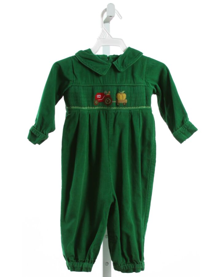 LITTLE ENGLISH  GREEN CORDUROY  SMOCKED ROMPER