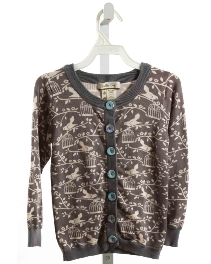 MATILDA JANE  GRAY   PRINTED DESIGN CARDIGAN