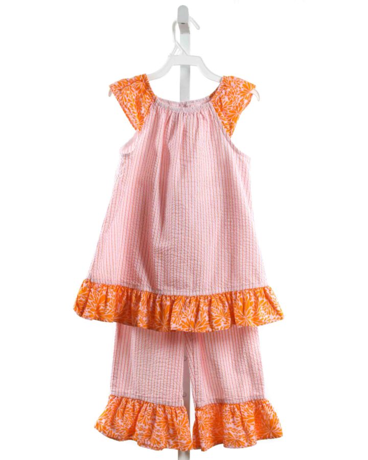 BAILEY BOYS  ORANGE SEERSUCKER STRIPED  2-PIECE OUTFIT WITH RUFFLE