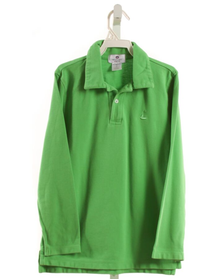 NANTUCKET KIDS  GREEN PIQUE   KNIT LS SHIRT