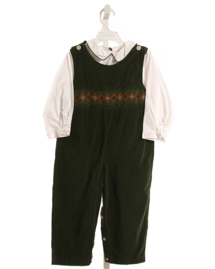 VIVE LA FETE  GREEN CORDUROY  SMOCKED LONGALL