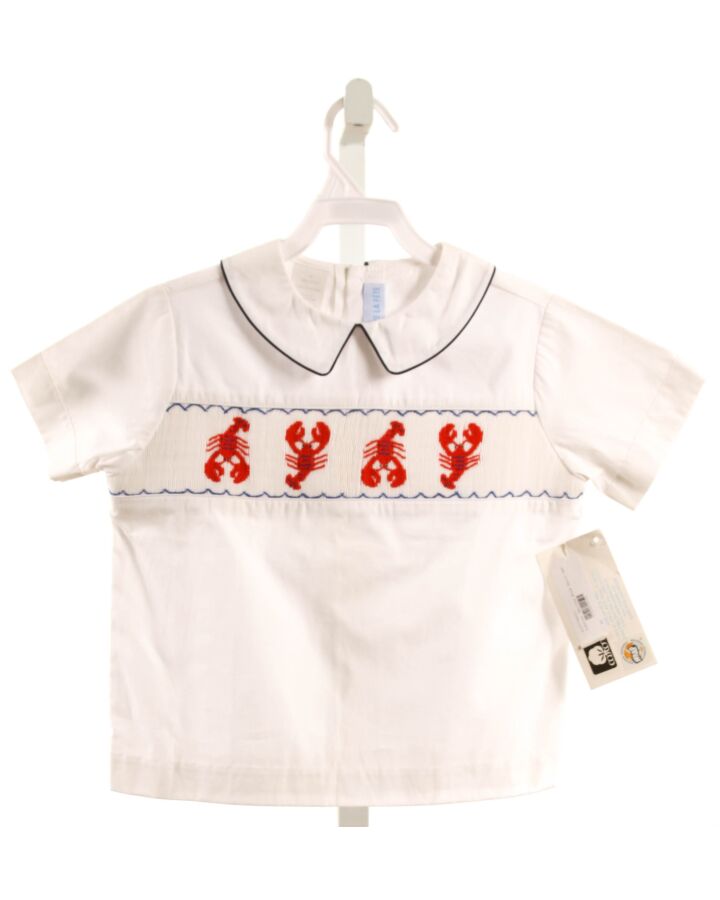 VIVE LA FETE  WHITE   SMOCKED SHIRT-SS