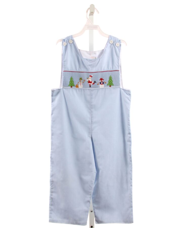 MOM & ME  LT BLUE  MICROCHECK SMOCKED LONGALL