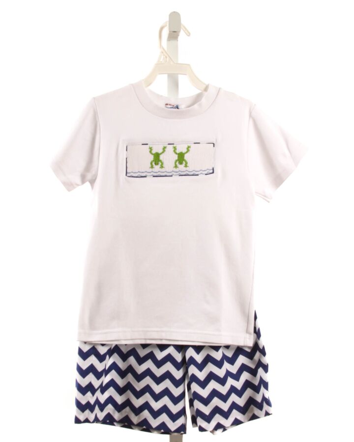 SILLY GOOSE  WHITE   SMOCKED 2-PIECE OUTFIT