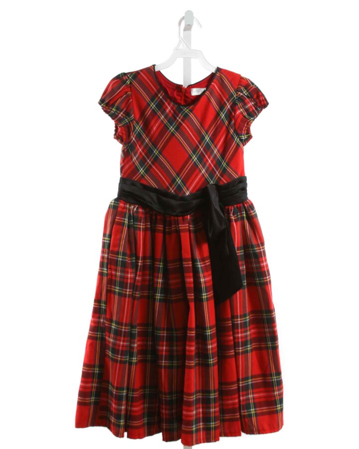 TRISH SCULLY  RED  PLAID  PARTY DRESS WITH BOW