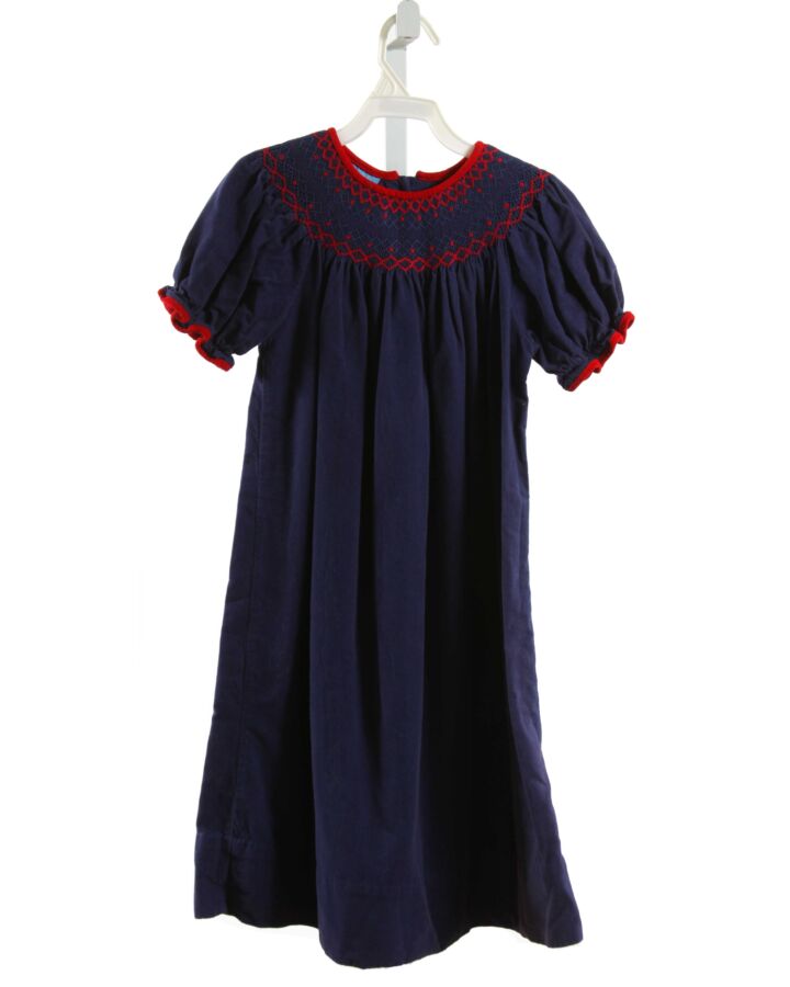 ANAVINI  NAVY CORDUROY  SMOCKED DRESS