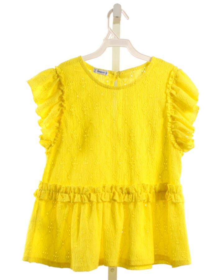 MAYORAL  YELLOW EYELET   SLEEVELESS SHIRT