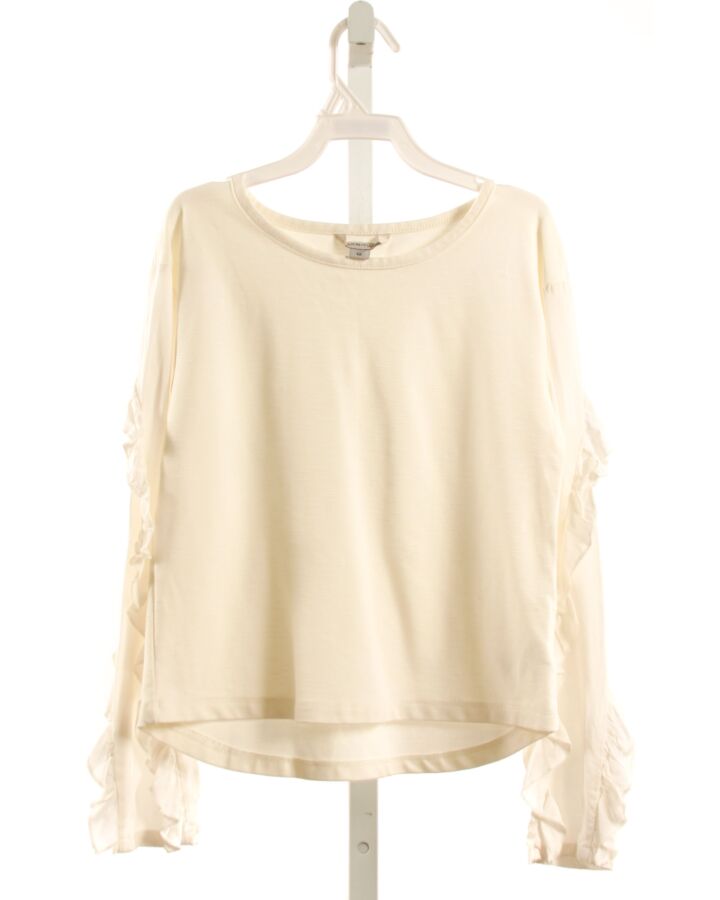 HABITUAL GIRL  WHITE    KNIT LS SHIRT WITH RUFFLE