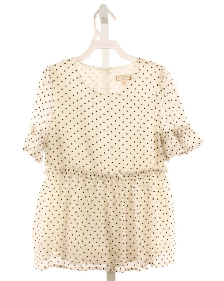 HAYDEN GIRLS  WHITE  POLKA DOT  SHIRT-SS