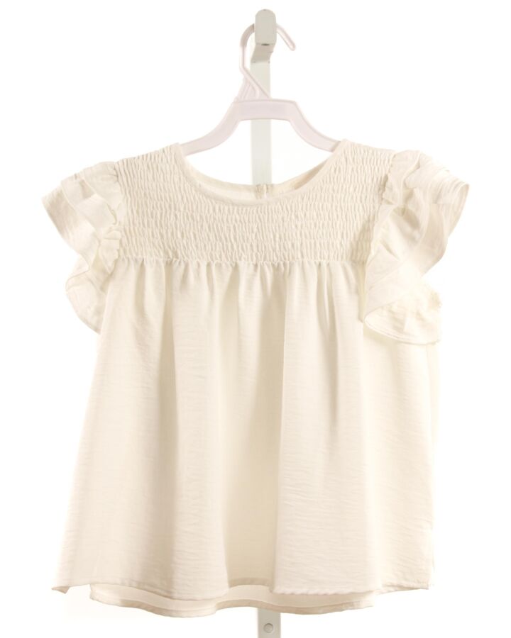 ODDI  WHITE   SMOCKED SLEEVELESS SHIRT