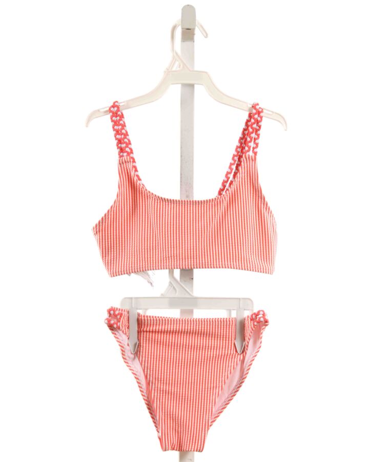 MANGO  RED SEERSUCKER STRIPED  2-PIECE SWIMSUIT