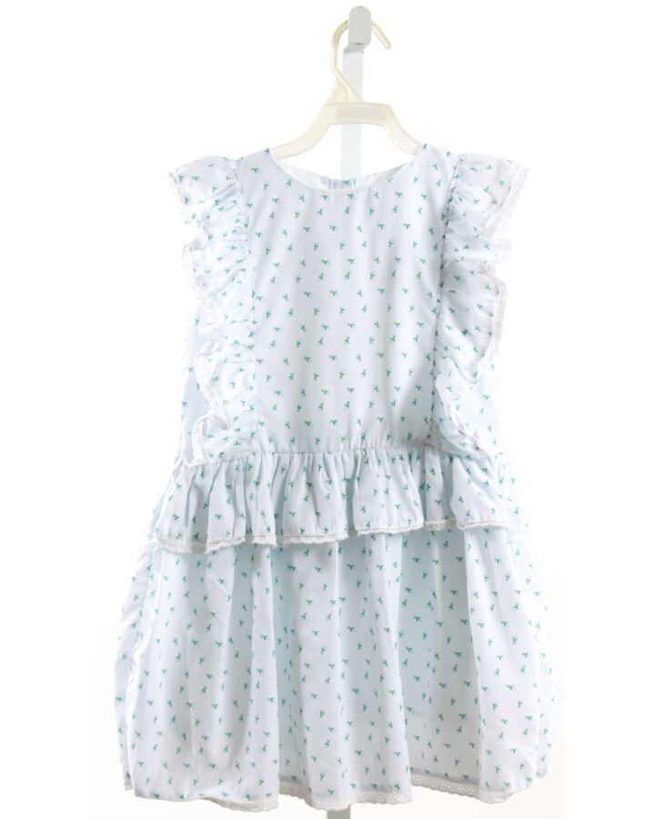 CECIL & LOU  LT BLUE  FLORAL  DRESS WITH RUFFLE