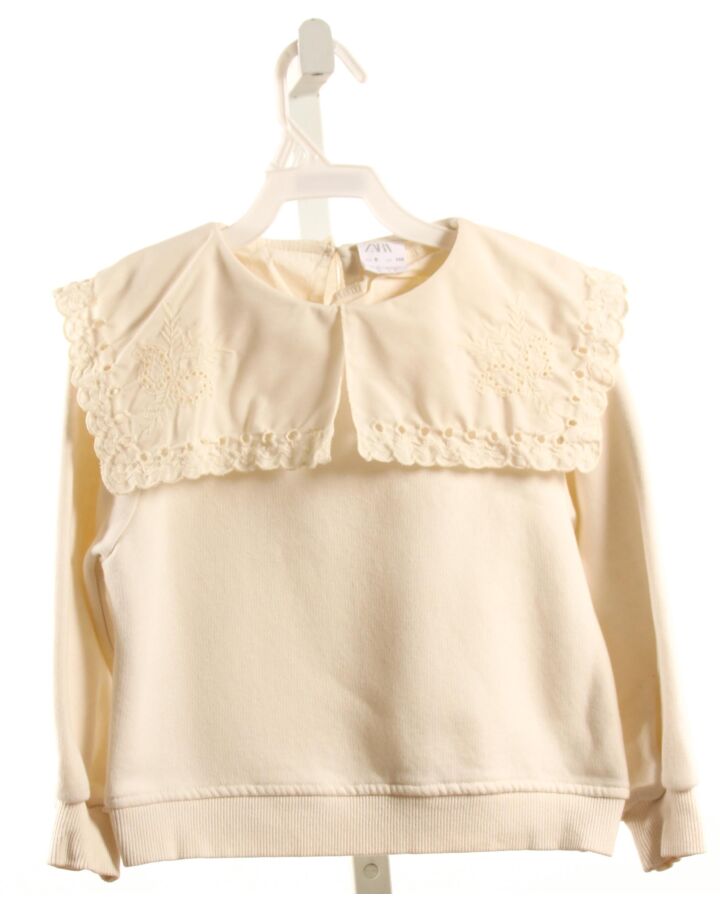 ZARA  OFF-WHITE    PULLOVER WITH EYELET TRIM