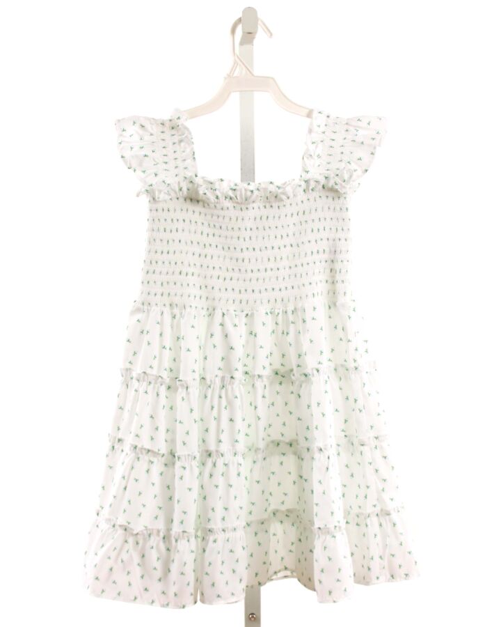 CECIL & LOU  WHITE  FLORAL SMOCKED DRESS