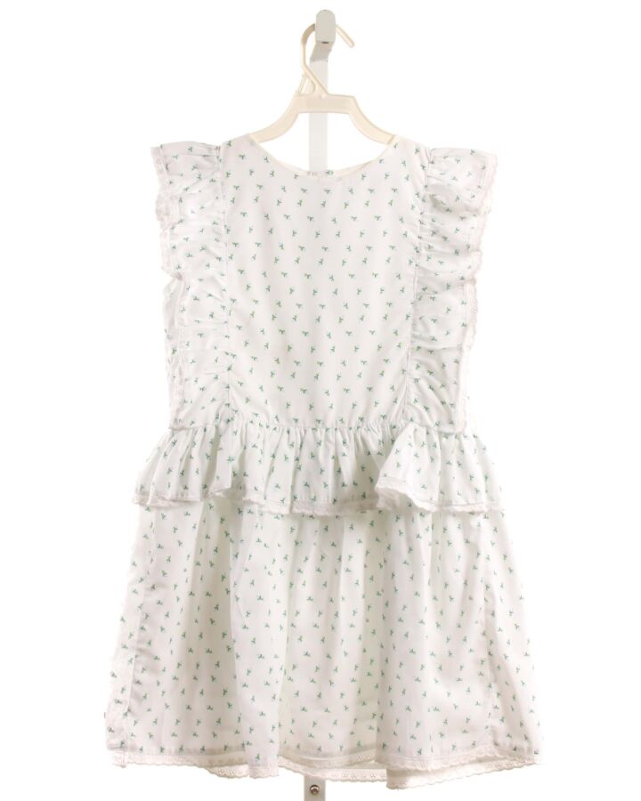 CECIL & LOU  WHITE  FLORAL  DRESS WITH EYELET TRIM