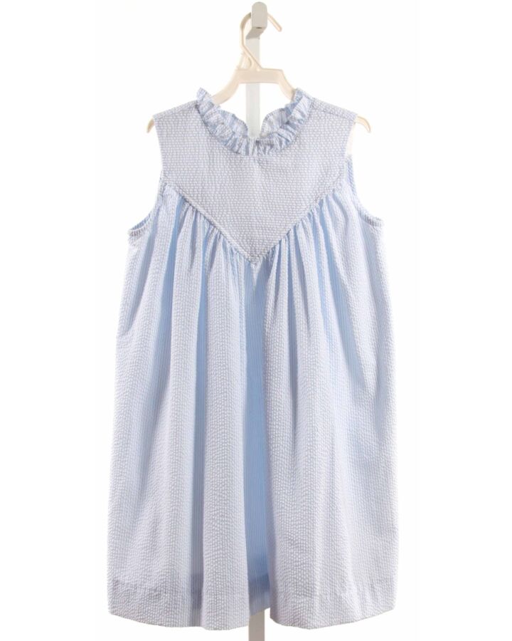 ANVY KIDS  BLUE SEERSUCKER STRIPED  DRESS