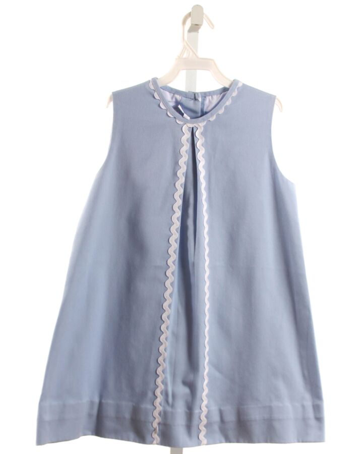 LITTLE ENGLISH  BLUE PIQUE   DRESS WITH RIC RAC