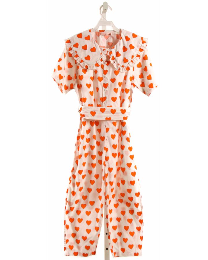 TINYCOTTONS  ORANGE   PRINTED DESIGN ROMPER