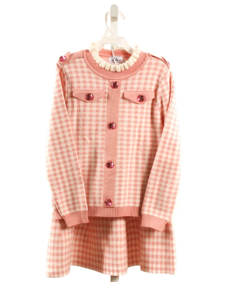 LOLA + THE BOYS  PINK  GINGHAM  2-PIECE DRESSY OUTFIT WITH RUFFLE