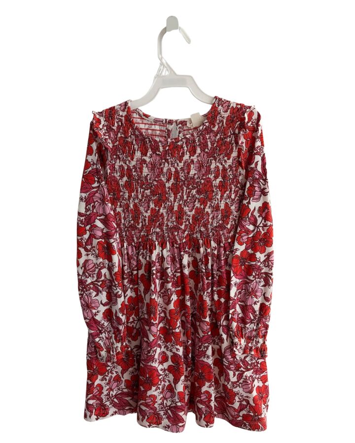 CREWCUTS  RED  FLORAL  KNIT DRESS WITH RUFFLE