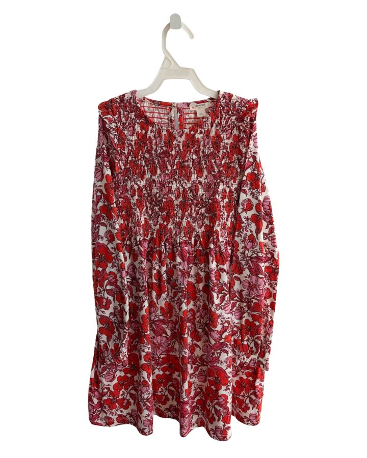 CREWCUTS  RED  FLORAL  KNIT DRESS WITH RUFFLE