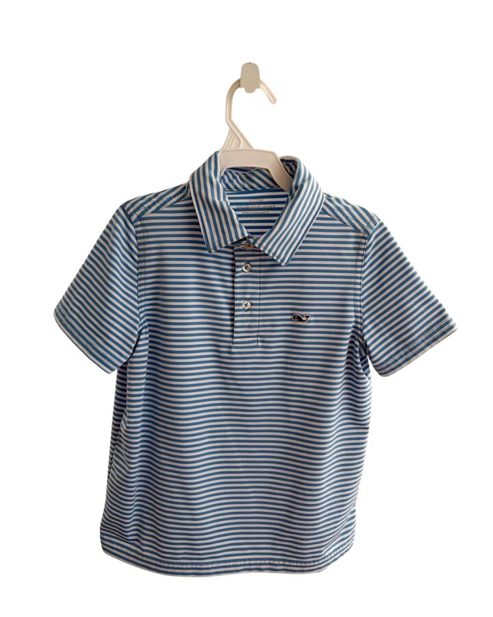 VINEYARD VINES  BLUE  STRIPED  KNIT SS SHIRT