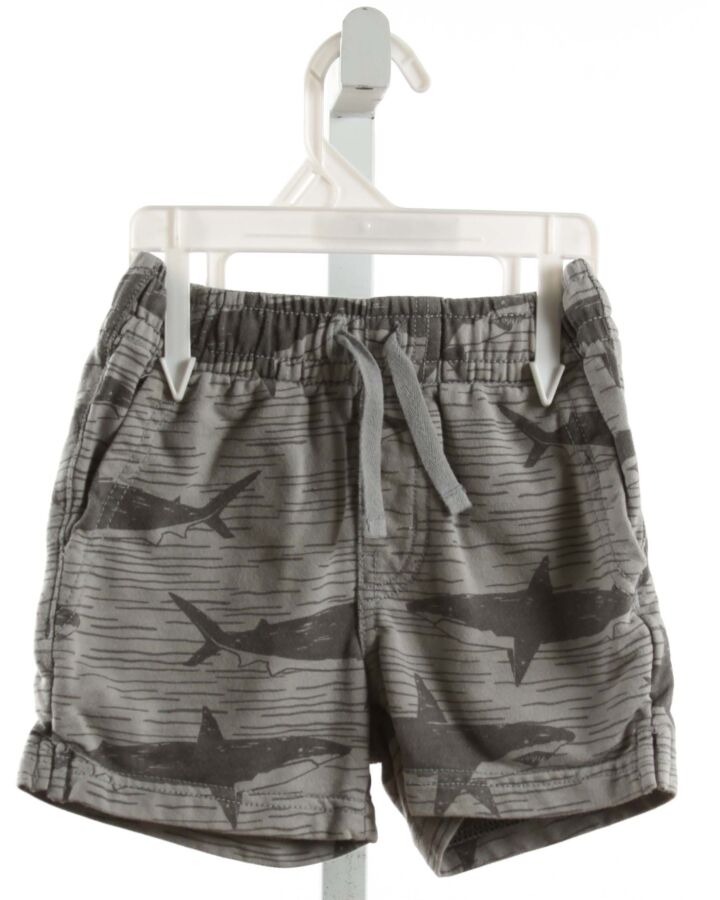 TEA  GRAY KNIT  PRINTED DESIGN SHORTS