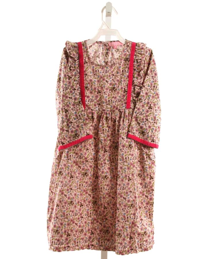 BISBY BY LITTLE ENGLISH  PINK  FLORAL  DRESS WITH RUFFLE