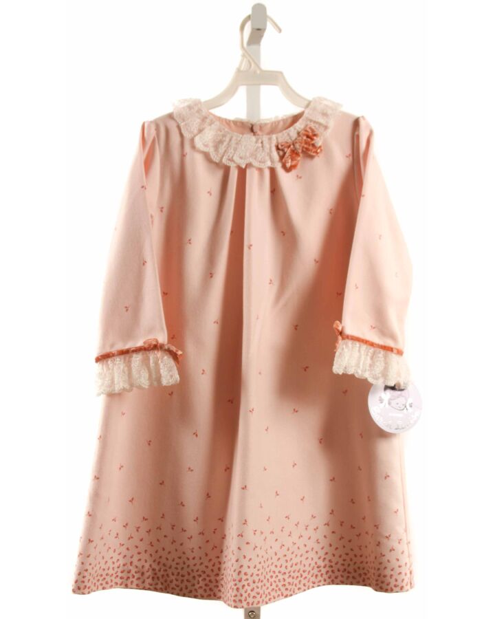 SARAH LOUISE  LT PINK    DRESS WITH LACE TRIM