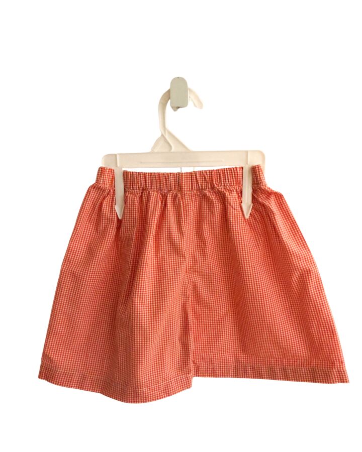 NO TAG  ORANGE  GINGHAM  SHORTS