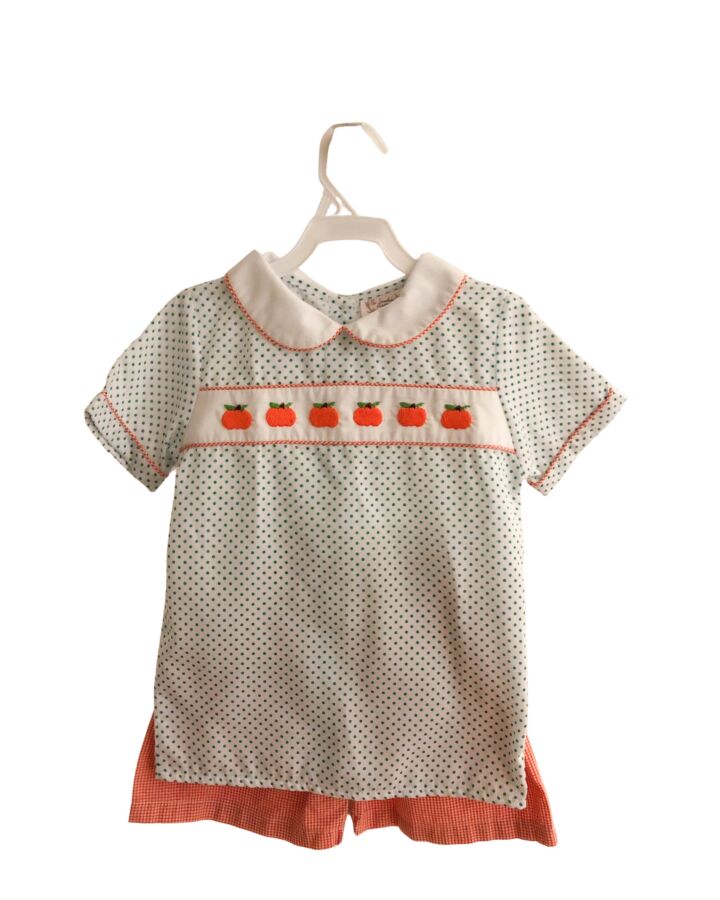 THE SMOCKING PLACE  ORANGE  POLKA DOT  2-PIECE OUTFIT