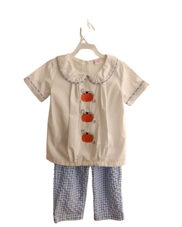 STITCHY FISH  BLUE SEERSUCKER GINGHAM  2-PIECE OUTFIT