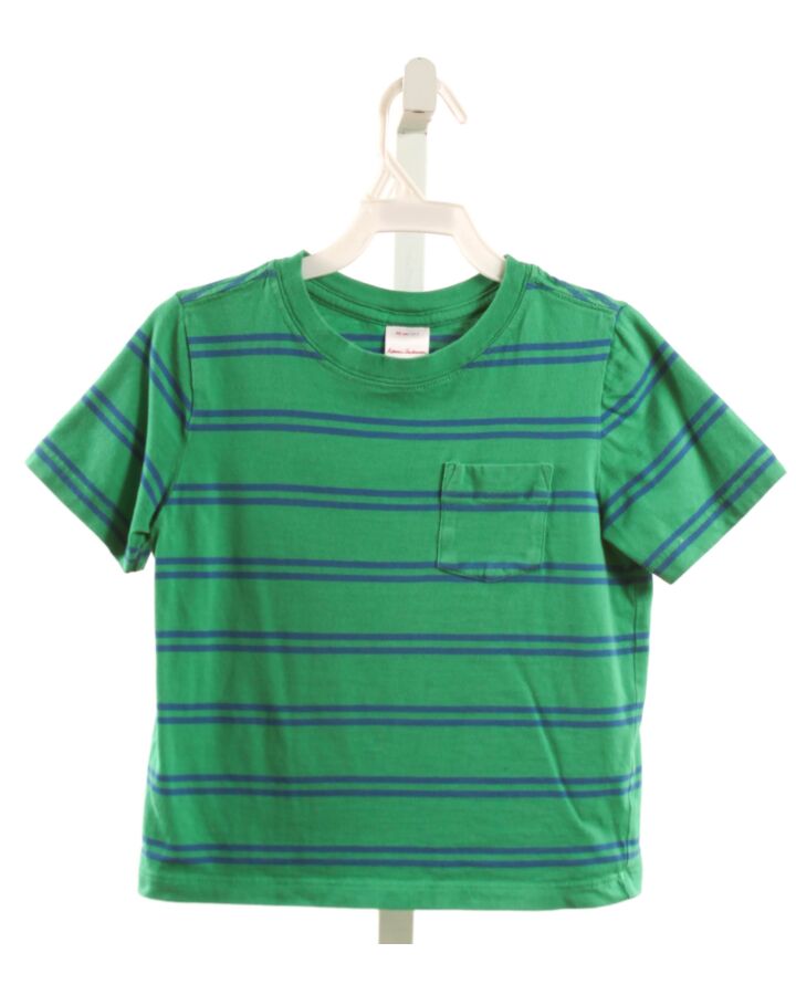 HANNA ANDERSSON  GREEN  STRIPED  KNIT SS SHIRT