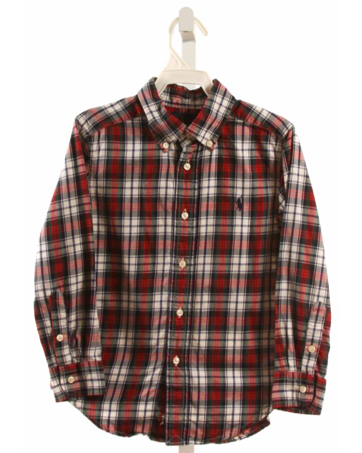 RALPH LAUREN  RED  PLAID  DRESS SHIRT