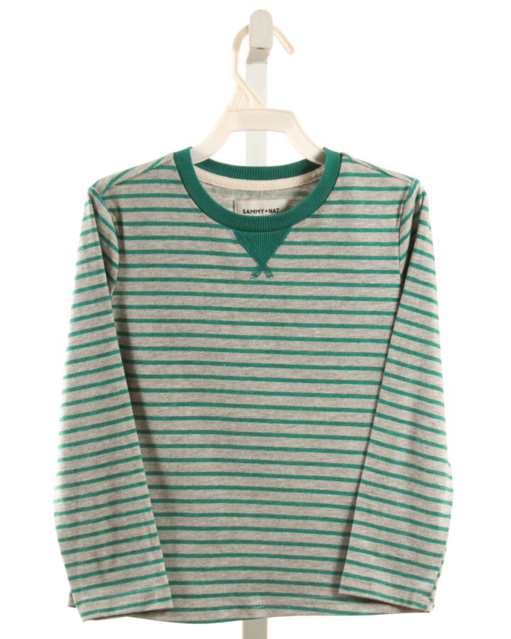 SAMMY + NAT  GREEN  STRIPED  KNIT LS SHIRT