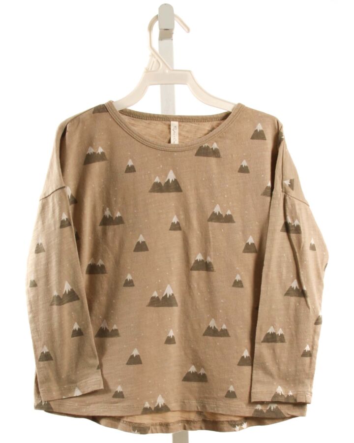 RYLEE & CRU  BROWN   PRINTED DESIGN KNIT LS SHIRT