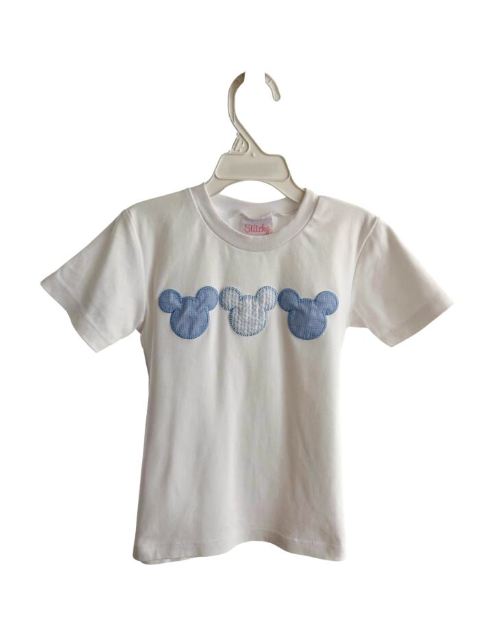 STITCHY FISH  WHITE   APPLIQUED KNIT SS SHIRT
