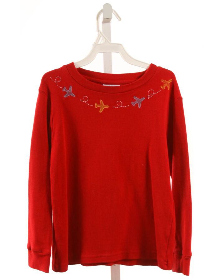 EYELET & IVY  RED   EMBROIDERED KNIT LS SHIRT