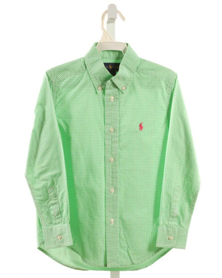 RALPH LAUREN  LIME GREEN  GINGHAM  DRESS SHIRT