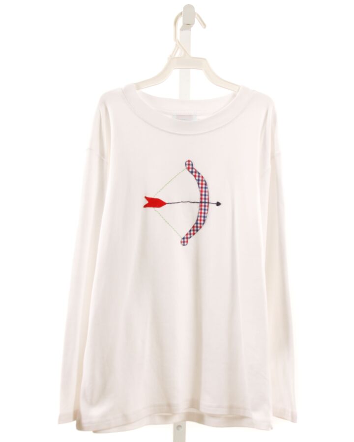 RED BEANS  WHITE   APPLIQUED KNIT LS SHIRT