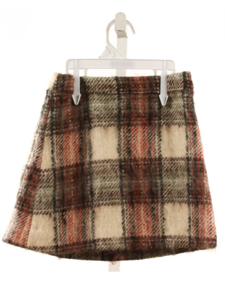 BONPOINT  BLACK WOOL PLAID  SKIRT