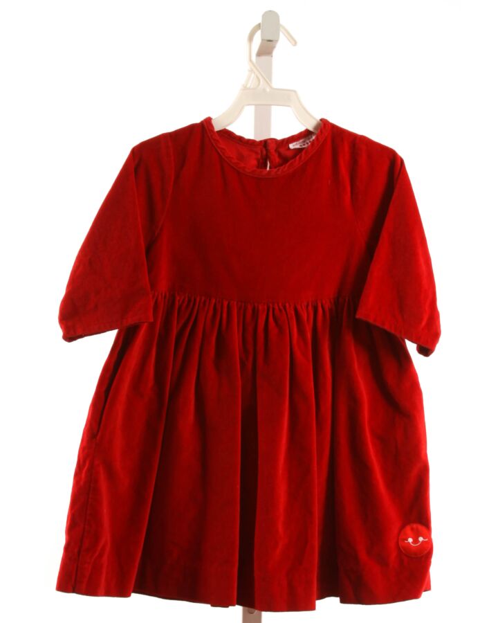 SMILING BUTTON  RED VELVET   DRESS