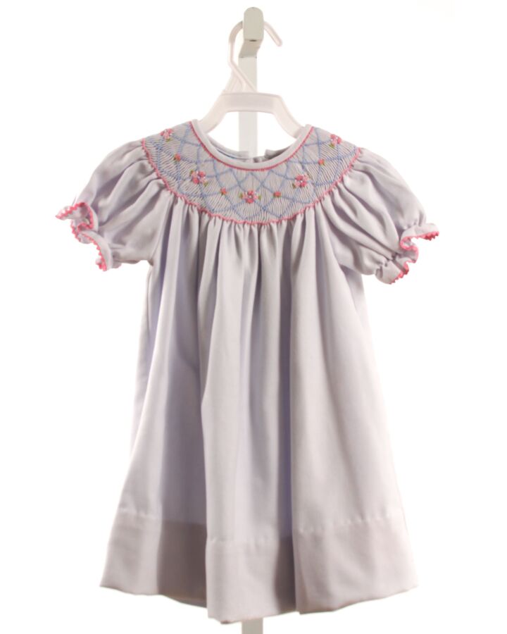 ANAVINI  LT BLUE   SMOCKED DRESS WITH RIC RAC