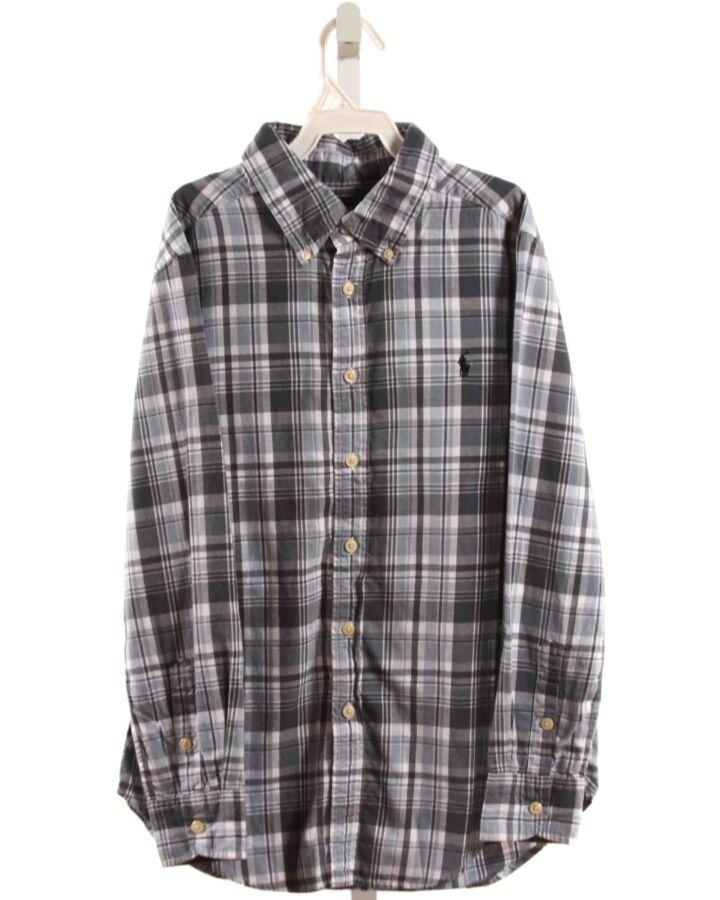 RALPH LAUREN  LT BLUE  PLAID  DRESS SHIRT