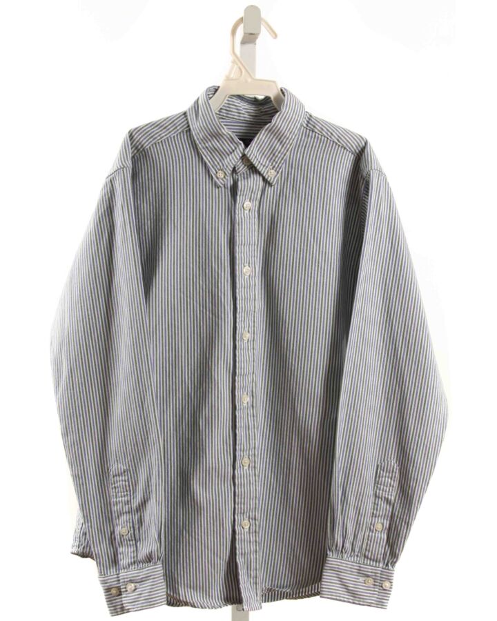 BROOKS BROTHERS  GREEN  STRIPED  DRESS SHIRT
