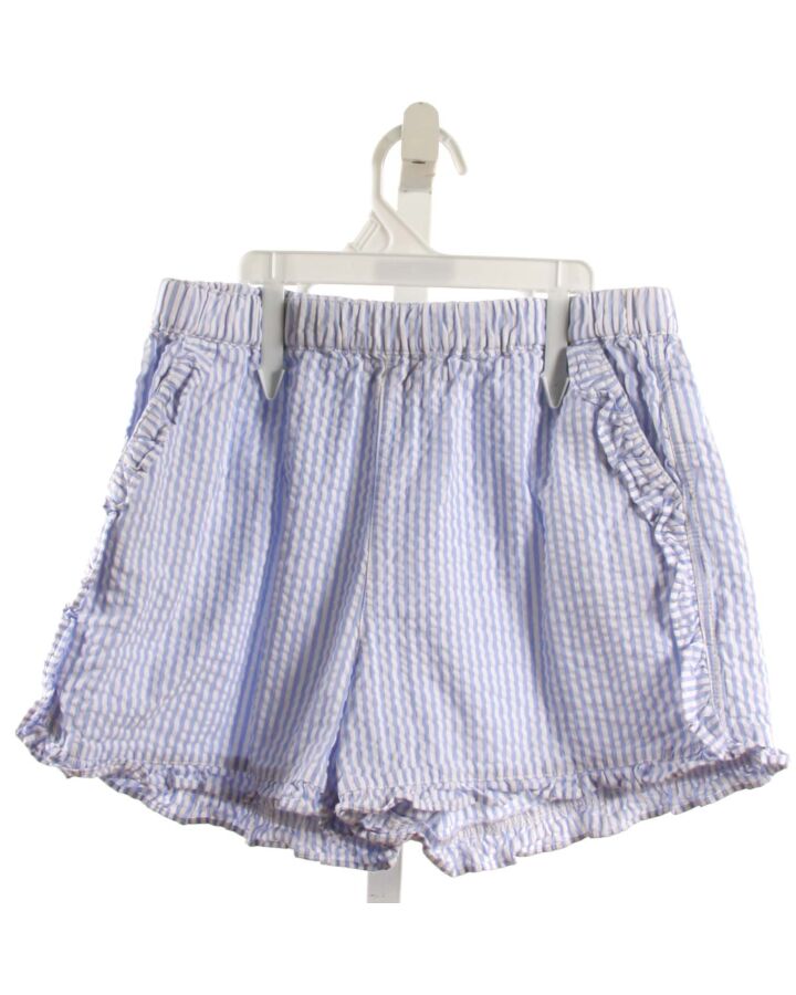 CPC  LT BLUE SEERSUCKER STRIPED  SHORTS WITH RUFFLE